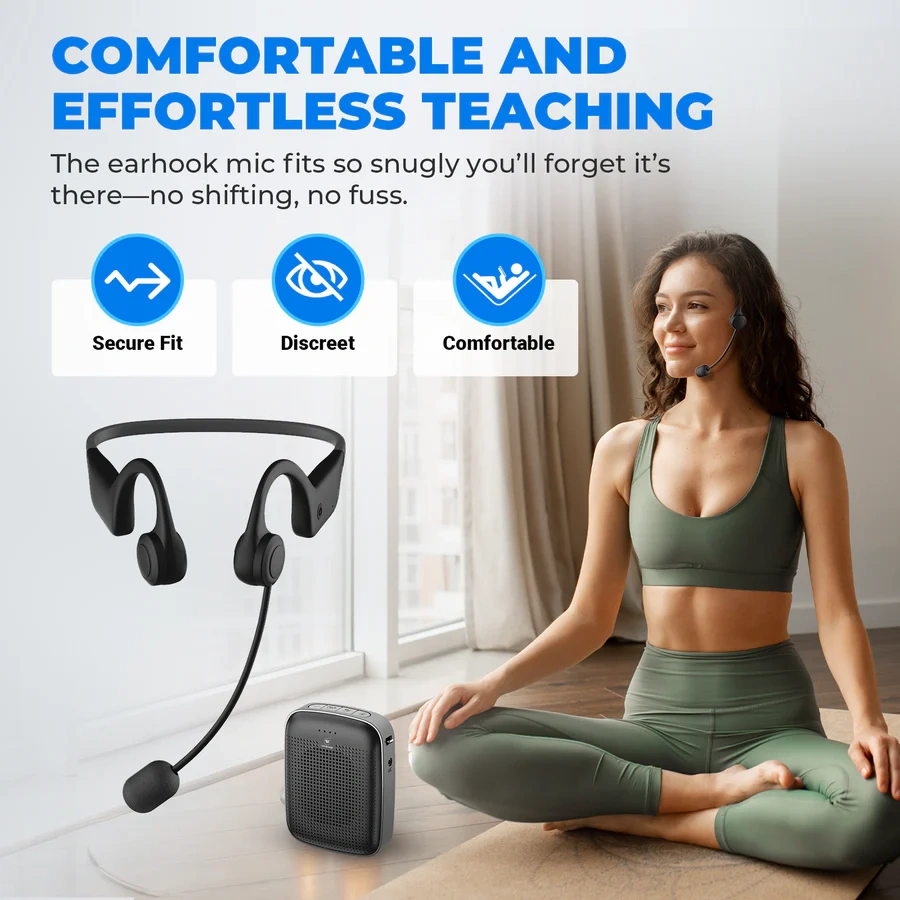 A007 Wireless Voice Amplifier with Earhook Mic – 15W Portable PA System | WinBridge