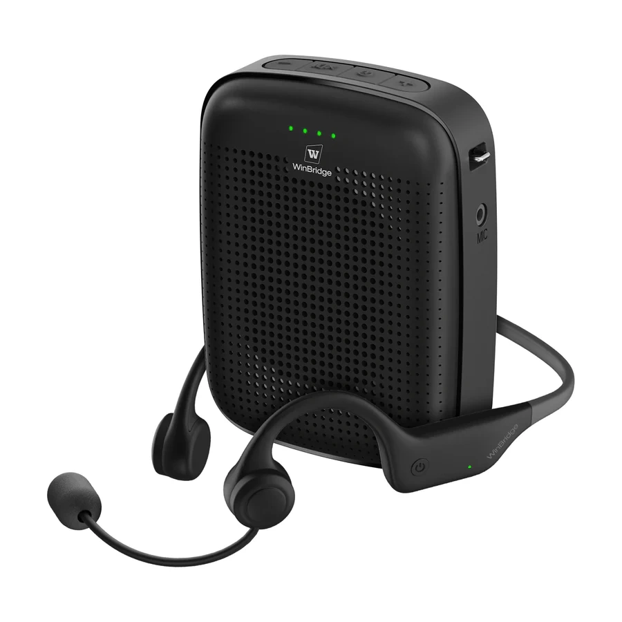 A007 Wireless Voice Amplifier with Earhook Mic – 15W Portable PA System | WinBridge