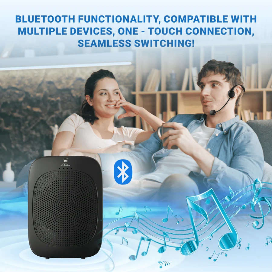 C007 Wireless Voice Amplifier with Earhook Mic – 15W Portable PA System | WinBridge