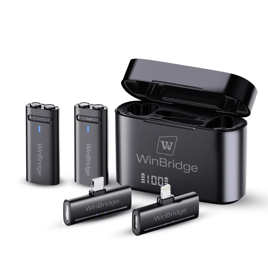 M31 2.4G Wireless Lavalier Microphone with ANC – HD Clip-On Mic for Vlog & Live Streaming | WinBridge