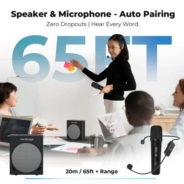 S91 30W Dual Mic Portable PA System – Wireless Voice Amplifier & Karaoke Speaker | WinBridge
