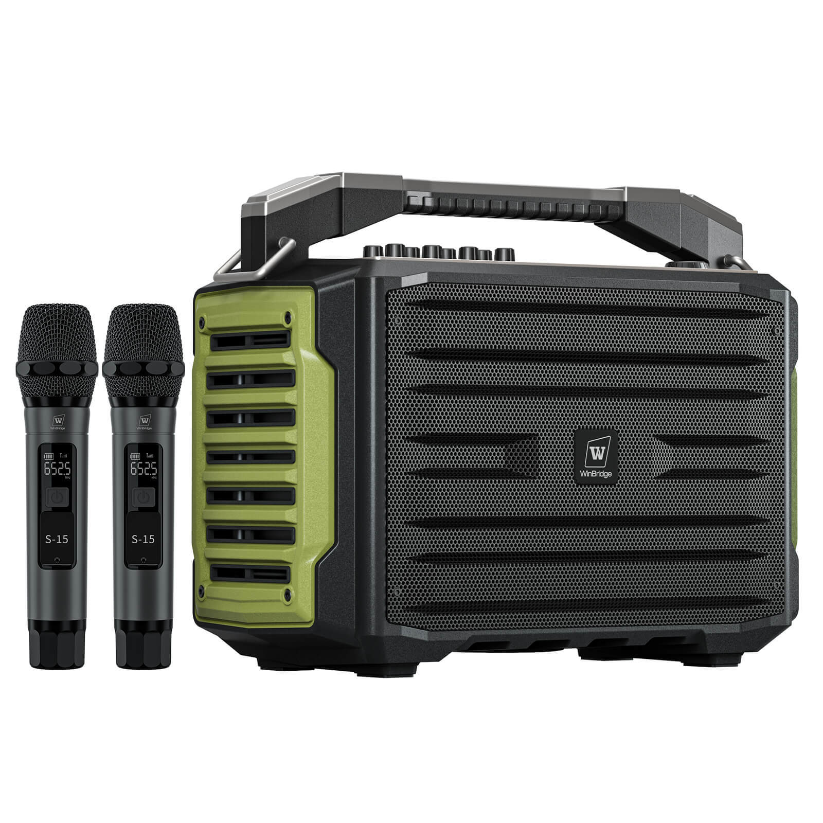 K600 200W Portable Bluetooth Party Speaker with Dual Wireless Microphones – Professional PA & Karaoke System for Events, Outdoor & Home | WinBridge