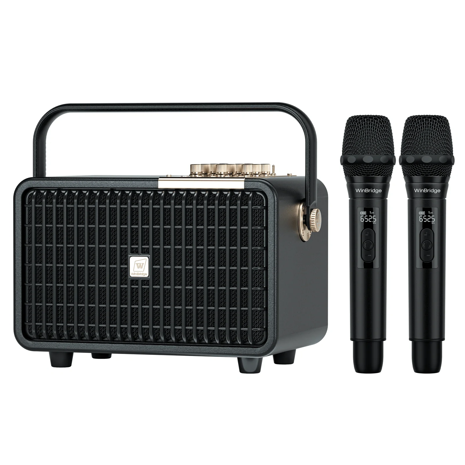 L400 240W Portable Bluetooth Karaoke Speaker with Dual UHF Wireless Microphones – Professional PA & Karaoke System for Parties, Weddings & Outdoor Events | WinBridge
