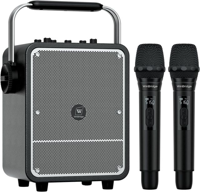 S200 150W Portable Bluetooth Karaoke PA System with Dual Wireless Microphones – Party & Event Speaker for Indoor and Outdoor Use | WinBridge