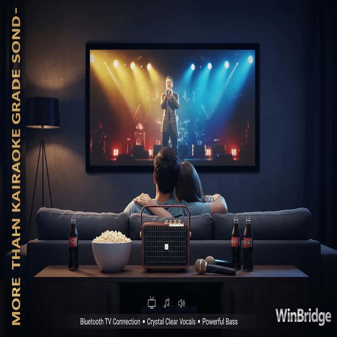L400 240W Portable Bluetooth Karaoke Speaker with Dual UHF Wireless Microphones – Professional PA & Karaoke System for Parties, Weddings & Outdoor Events | WinBridge