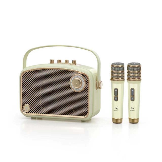 L200 70W Portable Bluetooth Karaoke Speaker with 2 UHF Wireless Microphones – Retro PA System for Home, Teaching & Events | WinBridge