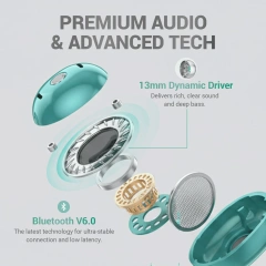 LUX02 Bee Design Bluetooth 6.0 Wireless Earbuds for Women with Semi In Ear Comfort for Daily Use Travel and Gifts | WinBridge