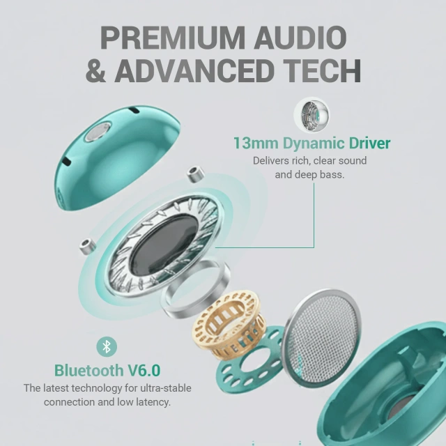 LUX02 Bee Design Bluetooth 6.0 Wireless Earbuds for Women with Semi In Ear Comfort for Daily Use Travel and Gifts | WinBridge