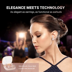 LUX01PK Bluetooth 6.0 Jewelry Style Wireless Earbuds with Semi Open Design for Daily Use Travel and Gifts | WinBridge