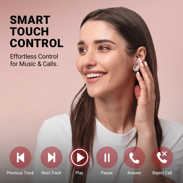 LUX01PK Bluetooth 6.0 Jewelry Style Wireless Earbuds with Semi Open Design for Daily Use Travel and Gifts | WinBridge