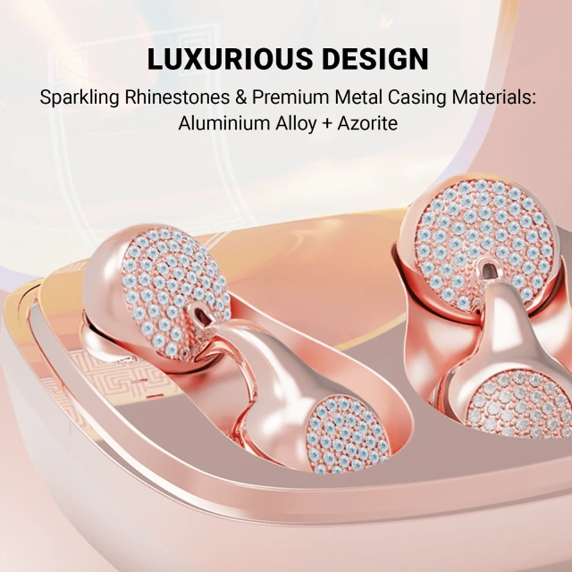 LUX01PK Bluetooth 6.0 Jewelry Style Wireless Earbuds with Semi Open Design for Daily Use Travel and Gifts | WinBridge