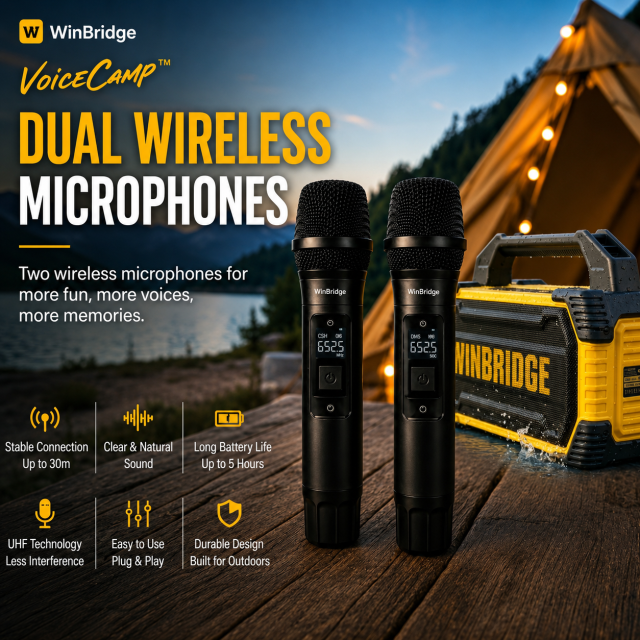K400 150W Waterproof Portable PA System with Dual Wireless Microphones | WinBridge