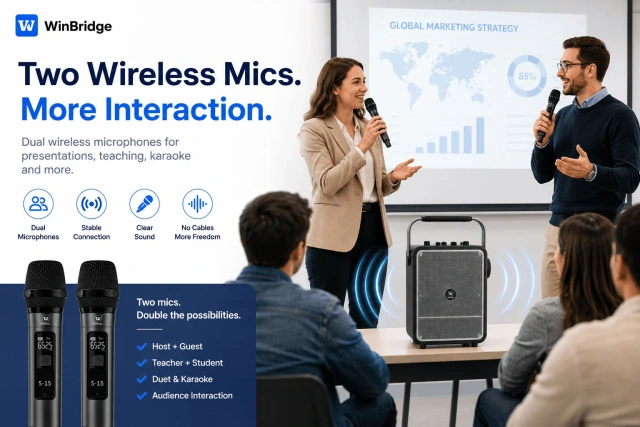 S25 Wireless Handheld Microphones for S200 / K400 PA Speaker Systems | WinBridge
