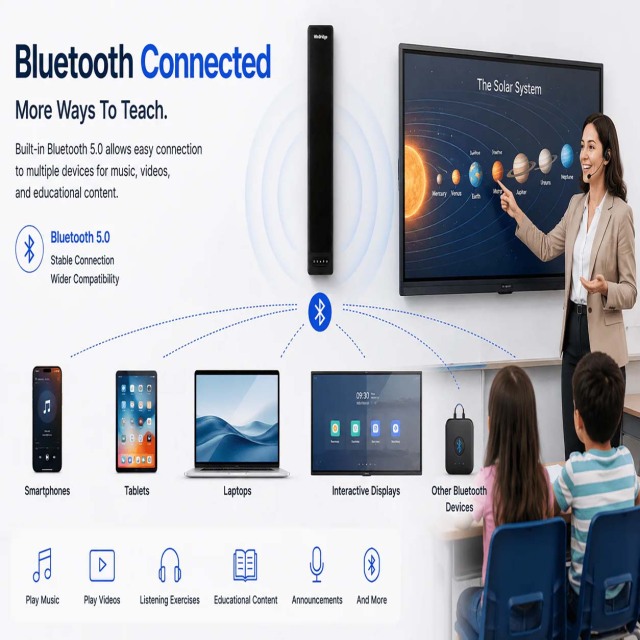 VE90 Classroom Voice Amplification System with Wireless Teacher Microphone & Bluetooth | WinBridge