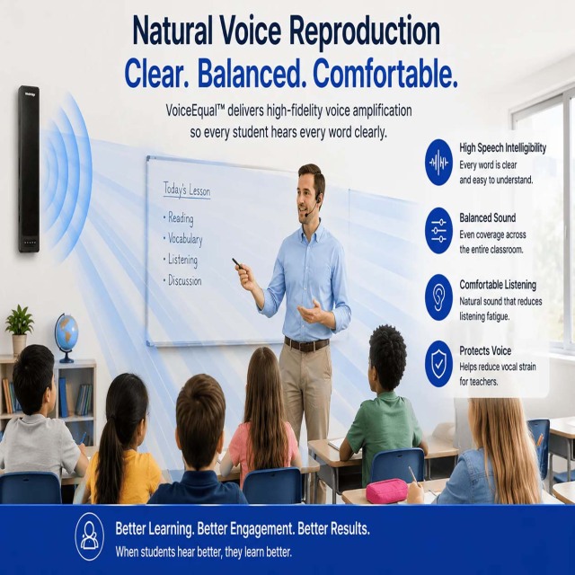 VE90 Classroom Voice Amplification System with Wireless Teacher Microphone & Bluetooth | WinBridge