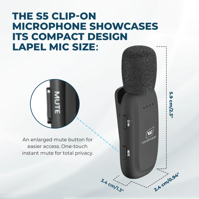S05 Wireless Lavalier Microphone for VoiceFree™ WB005 Clip Voice Amplifier | WinBridge