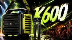 K600 200W Portable Bluetooth Party Speaker with Dual Wireless Microphones – Professional PA & Karaoke System for Events, Outdoor & Home | WinBridge