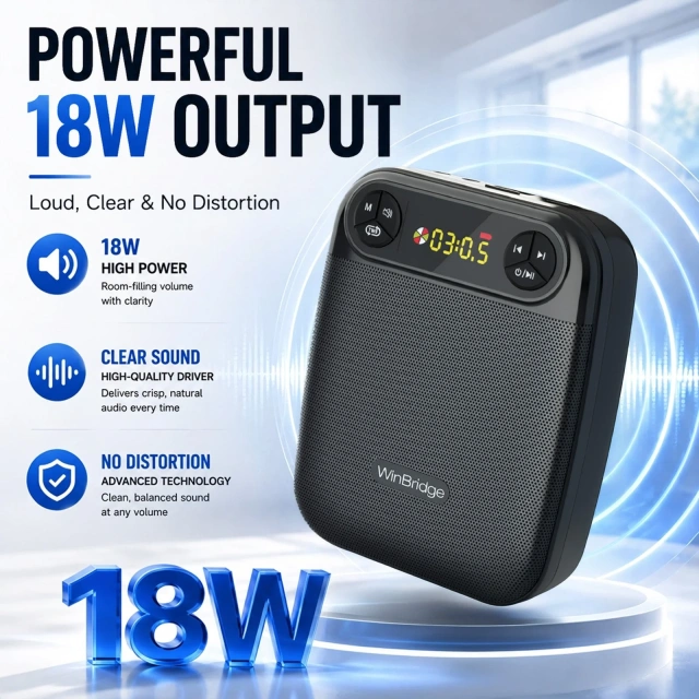 WB004 Wireless Voice Amplifier with 2 Wireless Lapel Microphones | WinBridge