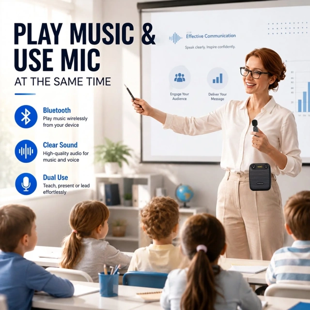 WB004 Wireless Voice Amplifier with 2 Wireless Lapel Microphones | WinBridge