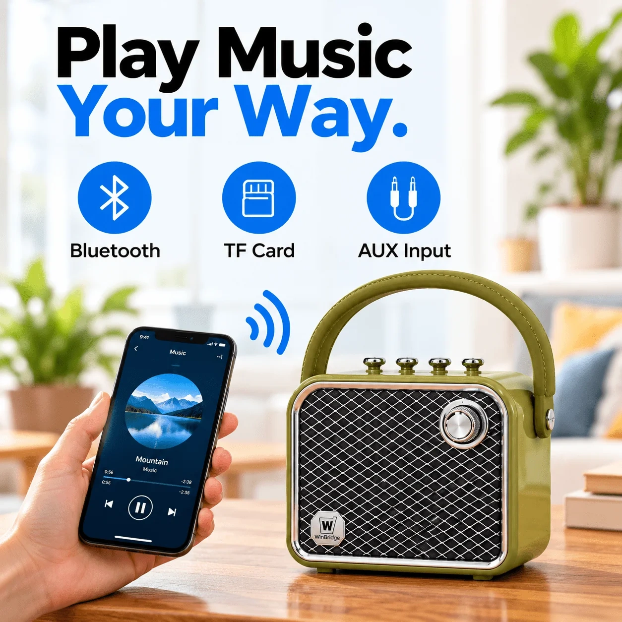 L20 VoiceBeat™ 20W Mini Karaoke Machine with 2 Wireless Microphones and Bluetooth Speaker | WinBridge