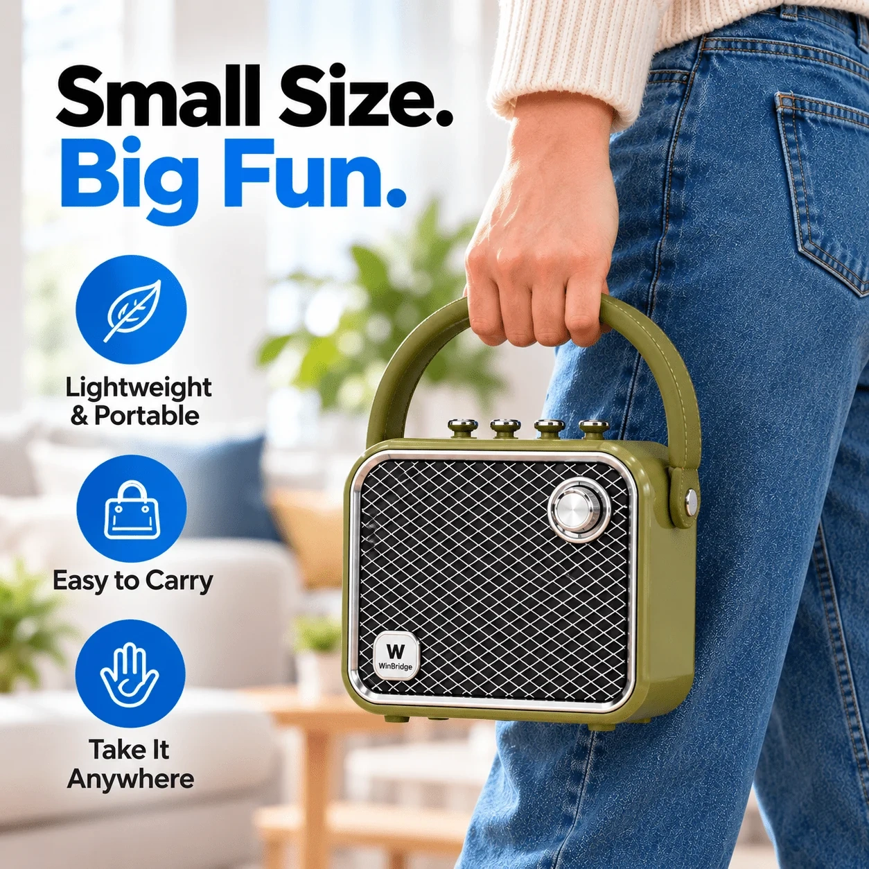 L20 VoiceBeat™ 20W Mini Karaoke Machine with 2 Wireless Microphones and Bluetooth Speaker | WinBridge