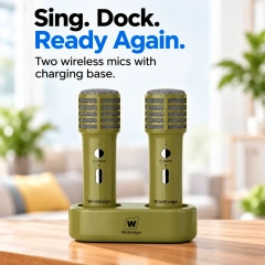 L20 VoiceBeat™ 20W Mini Karaoke Machine with 2 Wireless Microphones and Bluetooth Speaker | WinBridge