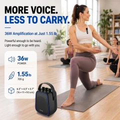 WB100 VoiceFree™ 36W Portable PA System with 2 Wireless Lavalier Microphones | WinBridge