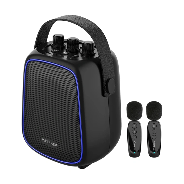 WB100 VoiceFree™ 36W Portable PA System with 2 Wireless Lavalier Microphones | WinBridge