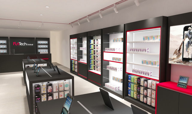 FunTech UK Retail Store: Custom Mobile & Accessories Display Counter Project,Bestyledisplay,FunTech UK Retail Store: Custom Mobile & Accessories Display Counter Project