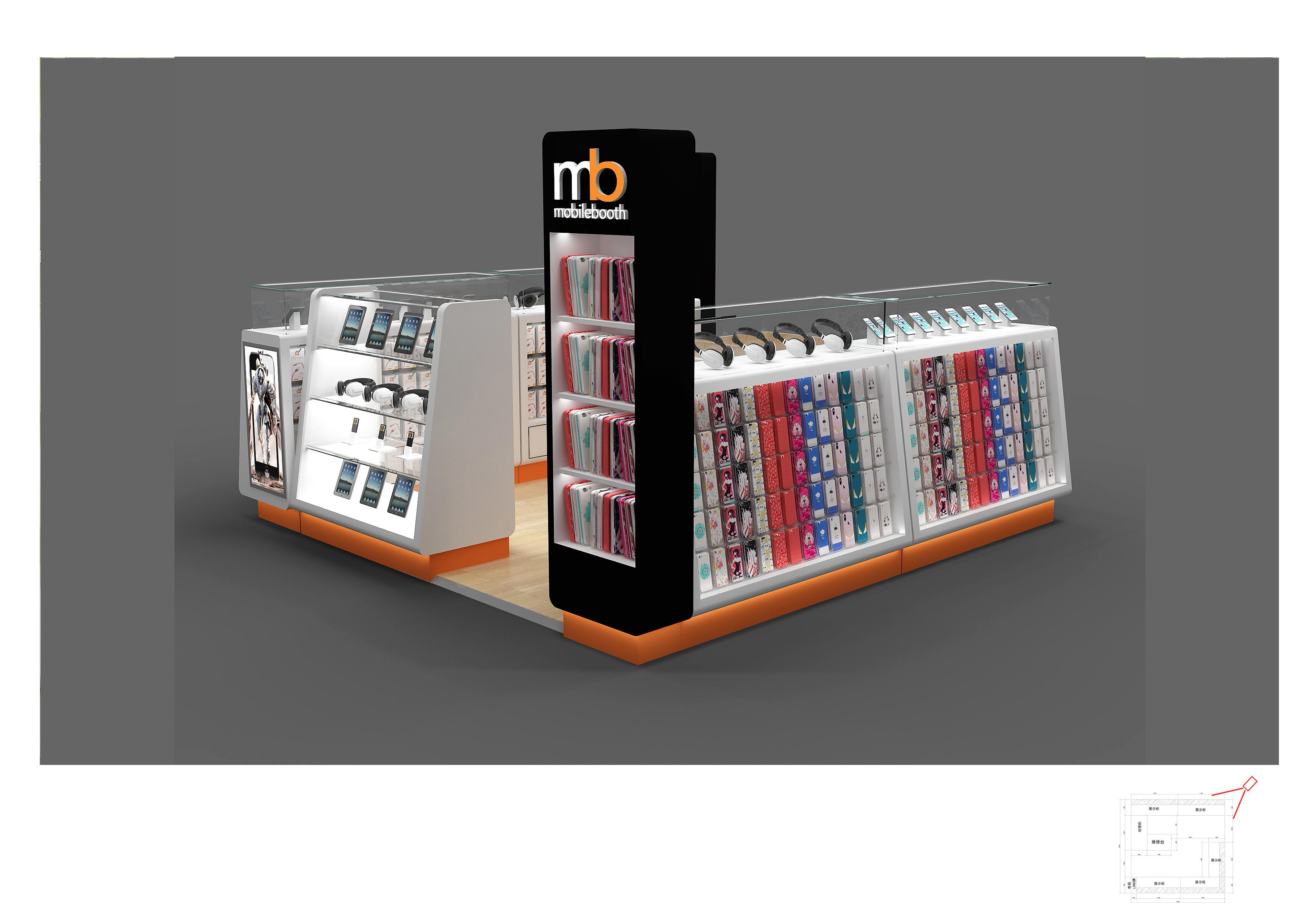 Modern Open-Design Cellphone Kiosk | Mobile Accessories & Devices Retail Booth,Bestyledisplay,Modern Open-Design Cellphone Kiosk | Mobile Accessories & Devices Retail Booth