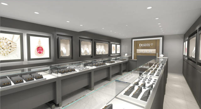 High-End Dark Gray Wood Grain Jewelry Store Design & Custom Display Showcase Solutions,Bestyledisplay,High-End Dark Gray Wood Grain Jewelry Store Design & Custom Display Showcase Solutions