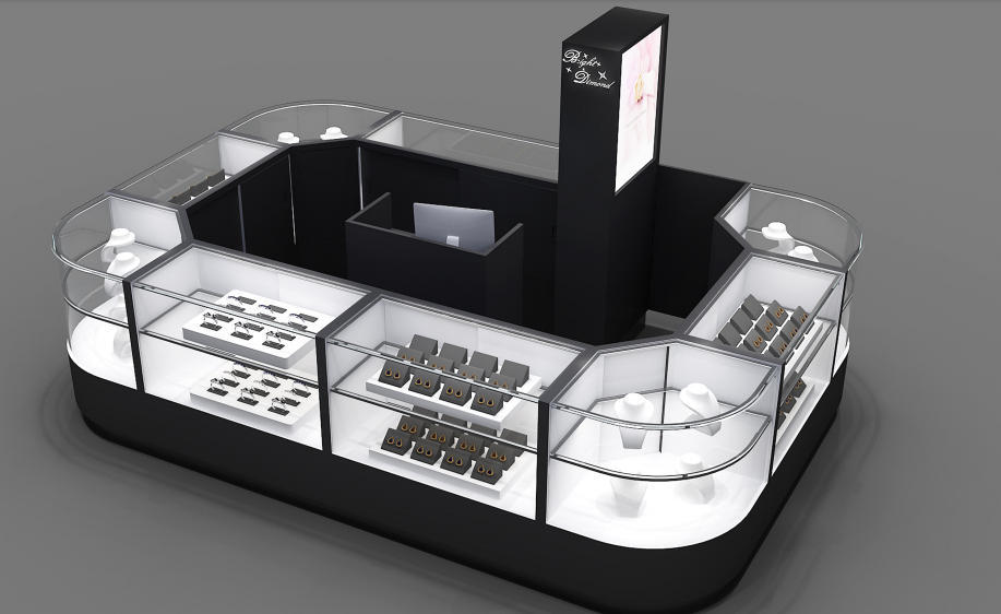 High End Customized Jewelry Display Cabinet Shopping Mall Jewelry Kiosk Counter With Glass Showcase & LED Lights,Bestyledisplay,High End Customized Jewelry Display Cabinet Shopping Mall Jewelry Kiosk Counter With Glass Showcase & LED Lights