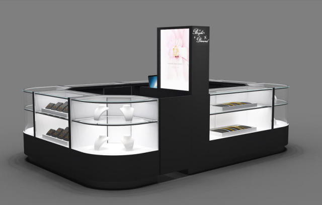 High End Customized Jewelry Display Cabinet Shopping Mall Jewelry Kiosk Counter With Glass Showcase & LED Lights,Bestyledisplay,High End Customized Jewelry Display Cabinet Shopping Mall Jewelry Kiosk Counter With Glass Showcase & LED Lights