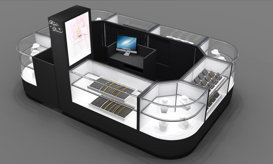 High End Customized Jewelry Display Cabinet Shopping Mall Jewelry Kiosk Counter With Glass Showcase & LED Lights,Bestyledisplay,High End Customized Jewelry Display Cabinet Shopping Mall Jewelry Kiosk Counter With Glass Showcase & LED Lights