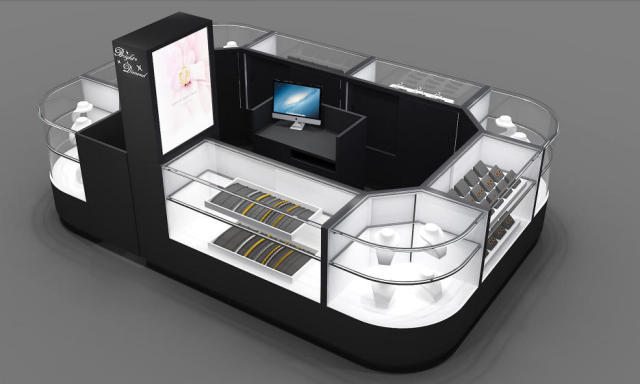 High End Customized Jewelry Display Cabinet Shopping Mall Jewelry Kiosk Counter With Glass Showcase & LED Lights,Bestyledisplay,High End Customized Jewelry Display Cabinet Shopping Mall Jewelry Kiosk Counter With Glass Showcase & LED Lights