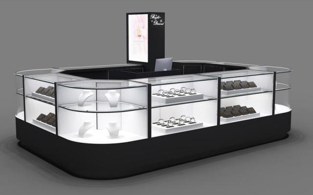 High End Customized Jewelry Display Cabinet Shopping Mall Jewelry Kiosk Counter With Glass Showcase & LED Lights,Bestyledisplay,High End Customized Jewelry Display Cabinet Shopping Mall Jewelry Kiosk Counter With Glass Showcase & LED Lights