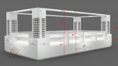 Custom White Mall Jewelry Kiosk | Modern Grid Design Corner Jewelry Display Counter For Shopping Center Retail,Bestyledisplay,Custom White Mall Jewelry Kiosk | Modern Grid Design Corner Jewelry Display Counter For Shopping Center Retail