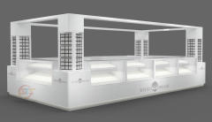 Custom White Mall Jewelry Kiosk | Modern Grid Design Corner Jewelry Display Counter For Shopping Center Retail,Bestyledisplay,Custom White Mall Jewelry Kiosk | Modern Grid Design Corner Jewelry Display Counter For Shopping Center Retail