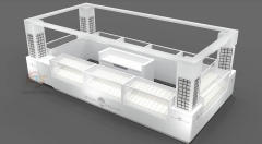 Custom White Mall Jewelry Kiosk | Modern Grid Design Corner Jewelry Display Counter For Shopping Center Retail,Bestyledisplay,Custom White Mall Jewelry Kiosk | Modern Grid Design Corner Jewelry Display Counter For Shopping Center Retail