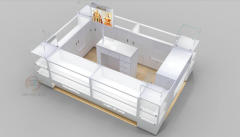 Custom White Wooden Jewelry Kiosk Mall Jewelry Display Showcase with LED Light & Glass Jewellery Cabinet,Bestyledisplay,Custom White Wooden Jewelry Kiosk Mall Jewelry Display Showcase with LED Light & Glass Jewellery Cabinet