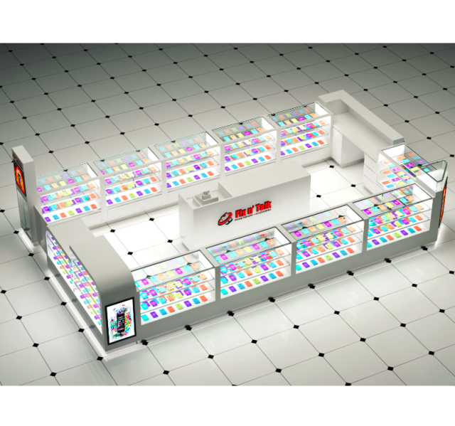 Customize Shopping Mall Cellphone Accessories Kiosk | Phone Repair Bar with Glass Display Showcase,Bestyledisplay,Customize Shopping Mall Cellphone Accessories Kiosk | Phone Repair Bar with Glass Display Showcase