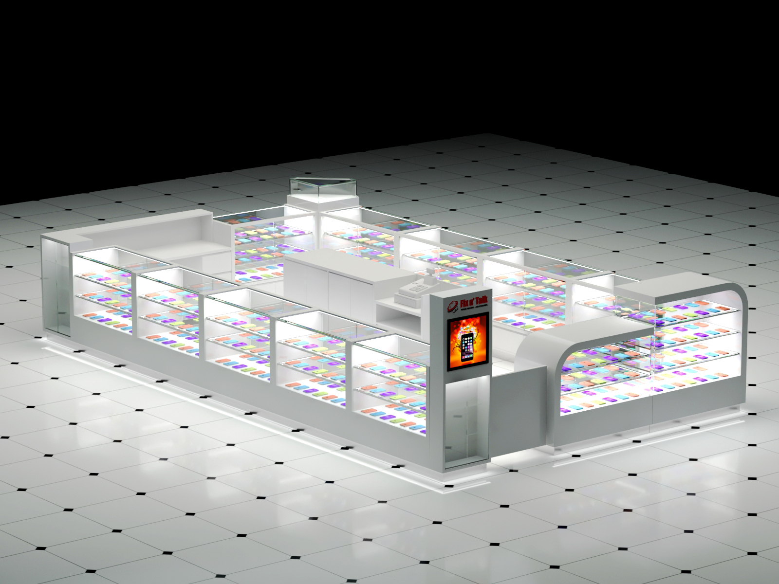 Customize Shopping Mall Cellphone Accessories Kiosk | Phone Repair Bar with Glass Display Showcase,Bestyledisplay,Customize Shopping Mall Cellphone Accessories Kiosk | Phone Repair Bar with Glass Display Showcase