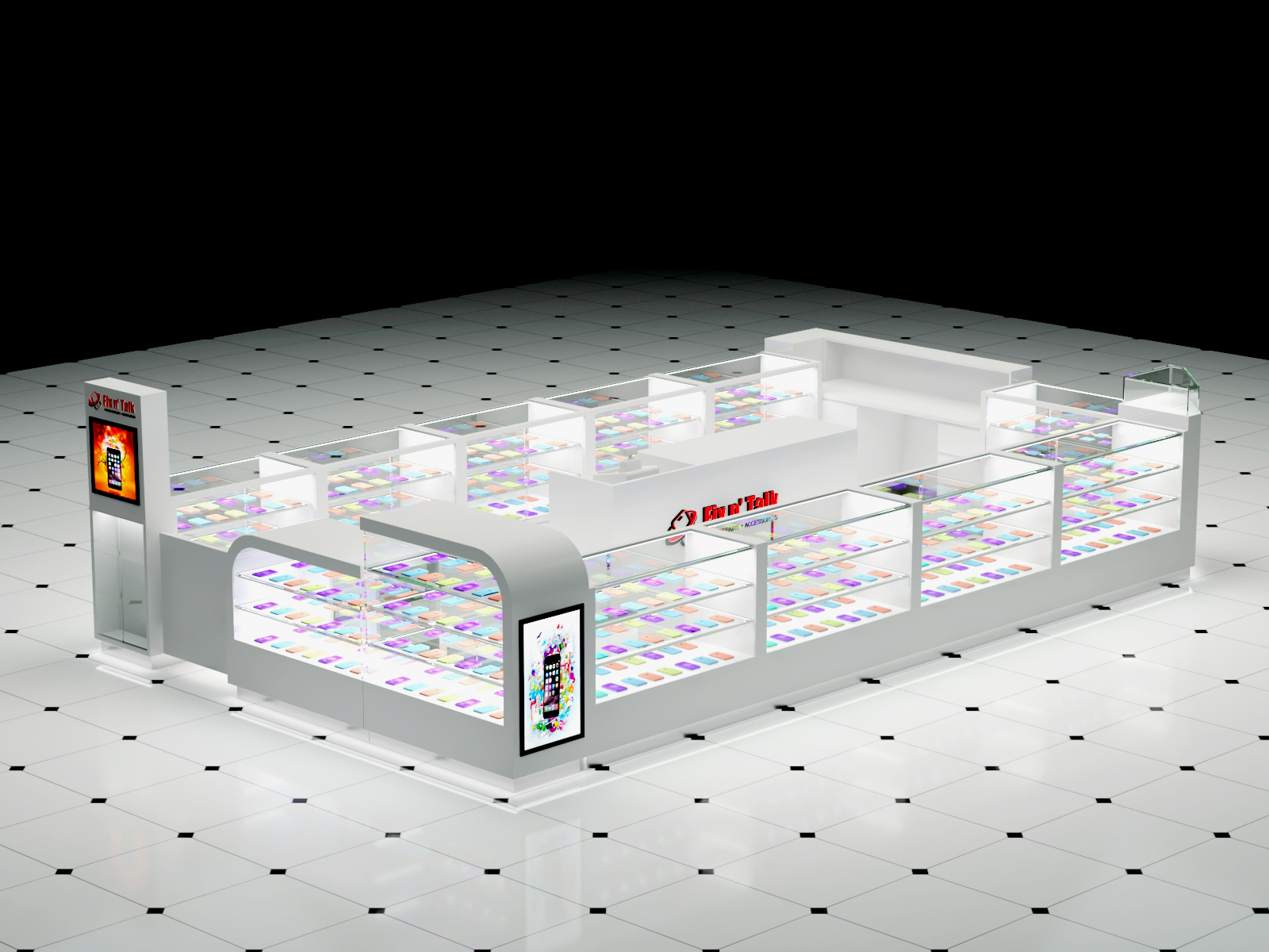 Customize Shopping Mall Cellphone Accessories Kiosk | Phone Repair Bar with Glass Display Showcase,Bestyledisplay,Customize Shopping Mall Cellphone Accessories Kiosk | Phone Repair Bar with Glass Display Showcase