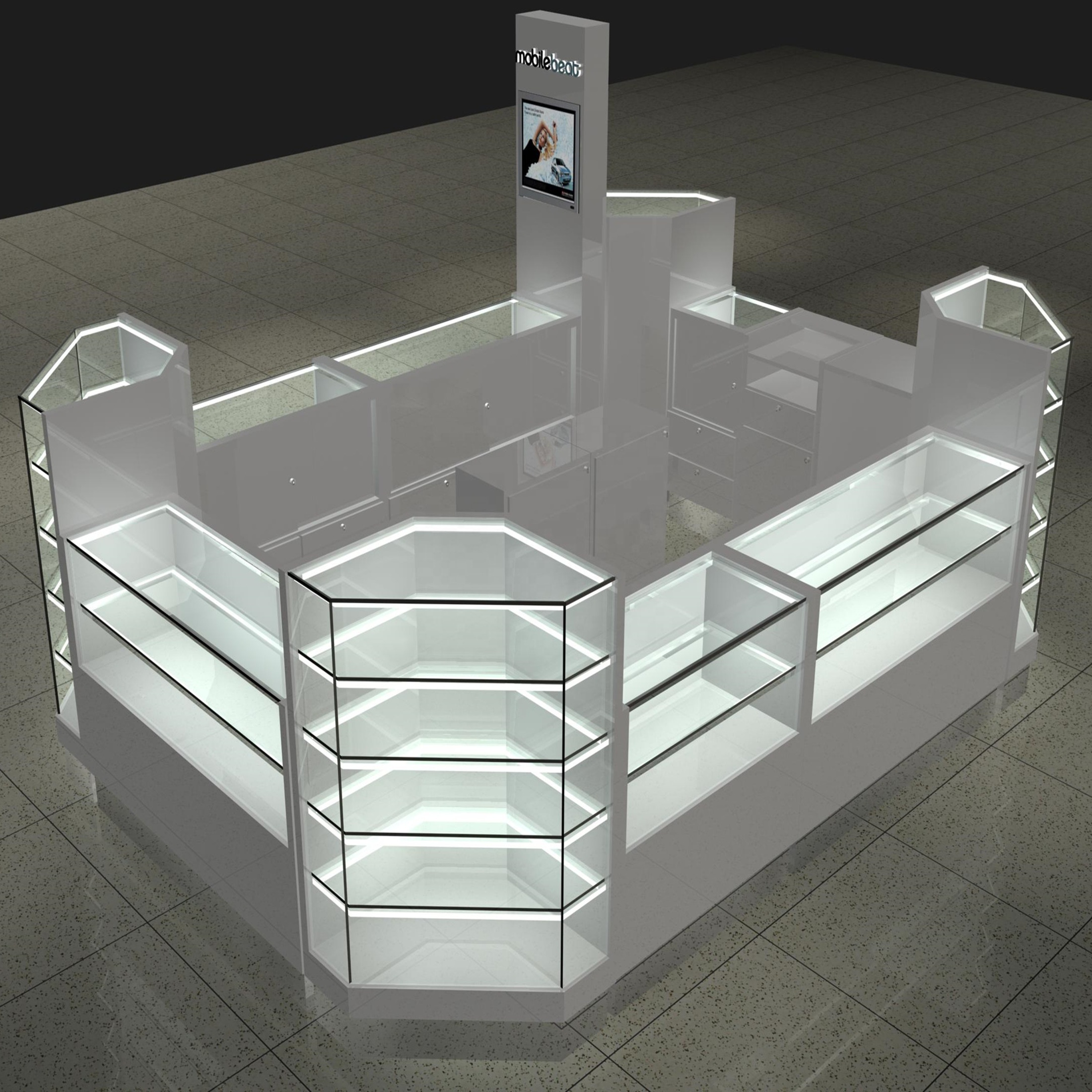 Premium Cell Phone Accessory Kiosk Custom Shopping Mall Jewelry Display Showcase with Bright lights,Bestyledisplay,Premium Cell Phone Accessory Kiosk Custom Shopping Mall Jewelry Display Showcase with Bright lights