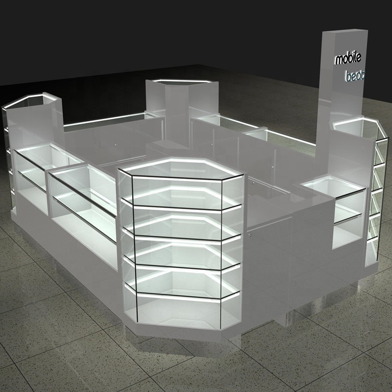 Premium Cell Phone Accessory Kiosk Custom Shopping Mall Jewelry Display Showcase with Bright lights,Bestyledisplay,Premium Cell Phone Accessory Kiosk Custom Shopping Mall Jewelry Display Showcase with Bright lights