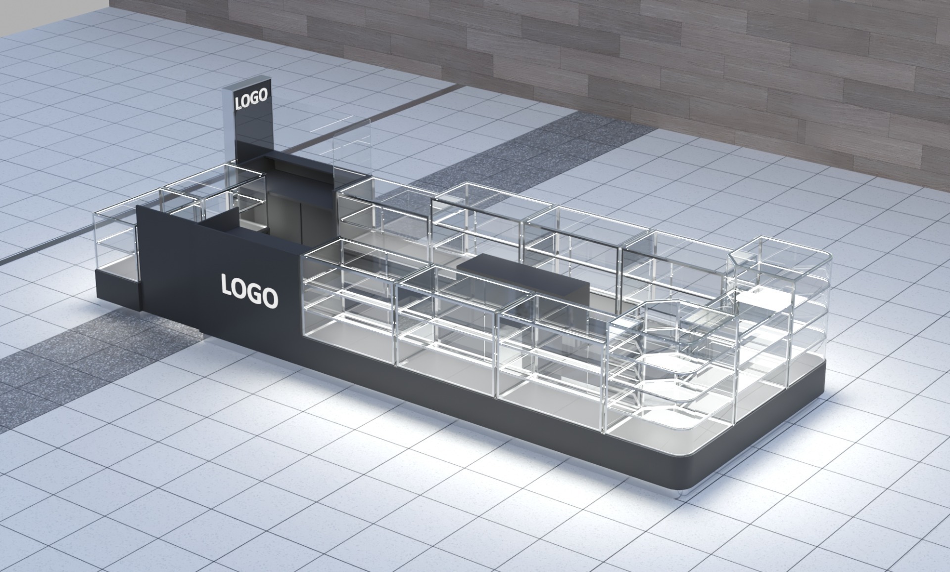 Modern U-Shaped Mall Kiosk for Mobile Phone Accessories Australian Design Glass Display Counter,Bestyledisplay,Modern U-Shaped Mall Kiosk for Mobile Phone Accessories Australian Design Glass Display Counter