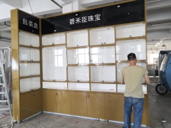 Custom L‑Shaped Jewelry Display Cabinet | Glass Showcases with Storage Base,Bestyledisplay,Custom L‑Shaped Jewelry Display Cabinet | Glass Showcases with Storage Base