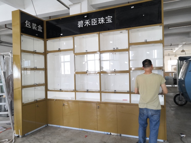 Custom L‑Shaped Jewelry Display Cabinet | Glass Showcases with Storage Base,Bestyledisplay,Custom L‑Shaped Jewelry Display Cabinet | Glass Showcases with Storage Base