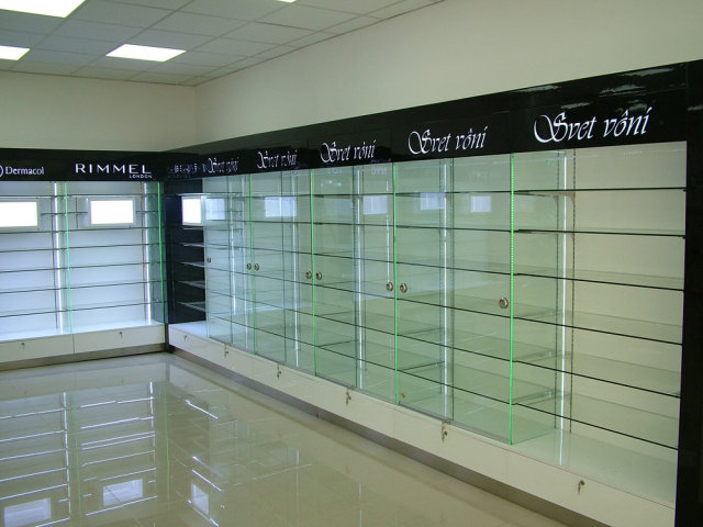 Custom Cosmetic Shop Interior Display Back Wall Cabinet Glass Makeup Showcase Counter,Bestyledisplay,Custom Cosmetic Shop Interior Display Back Wall Cabinet Glass Makeup Showcase Counter