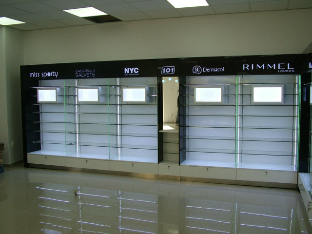 Custom Cosmetic Shop Interior Display Back Wall Cabinet Glass Makeup Showcase Counter,Bestyledisplay,Custom Cosmetic Shop Interior Display Back Wall Cabinet Glass Makeup Showcase Counter